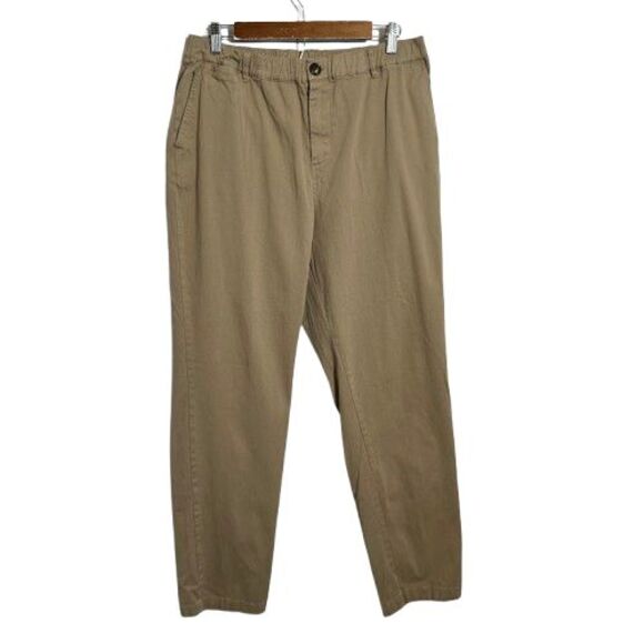 Cove USA Pants Mens 36 Cinch Waist Chino Brown Cotton Blend Stretch Comfort - Picture 1 of 9